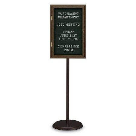 United Visual Products Corkboard, Double Door, Radius Frame, 42x32", Satin/Black UV70025-SATIN-BLACK